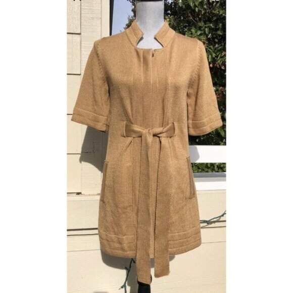BARBARA WELLS STUDIO Wool Cardigan Sweater Gold Yellow - Picture 1 of 6